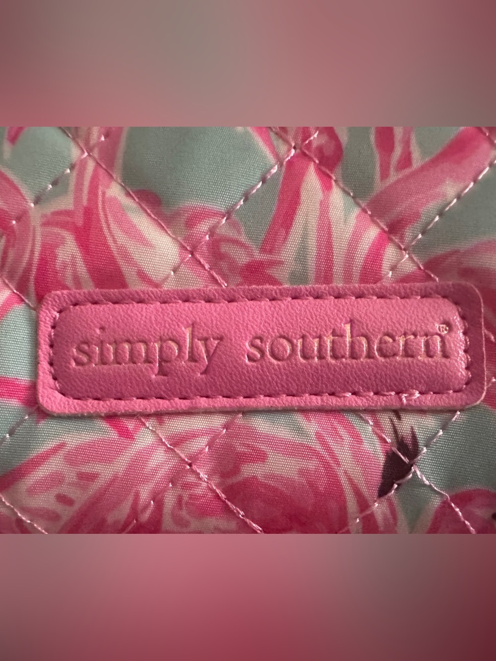 Simply Southern Pink Flamingo Quilted Card Holder Wallet with Aqua Accents {NWT} - Picture 2 of 7